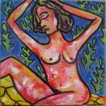 Painting titled "Nua/ Naked" by Andréa Dórea, Original Artwork