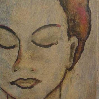 Painting titled "Meditar/ To think o…" by Andréa Dórea, Original Artwork