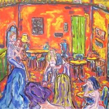 Painting titled "O Pub / The Pub" by Andréa Dórea, Original Artwork