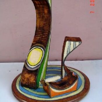 Escultura intitulada "Mesa com garrafa, c…" por Andréa Dórea, Obras de arte originais