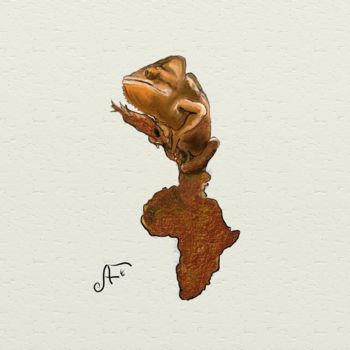 Arte digitale intitolato "Chamele'on Africa" da Andrea Falchi, Opera d'arte originale, Pittura digitale