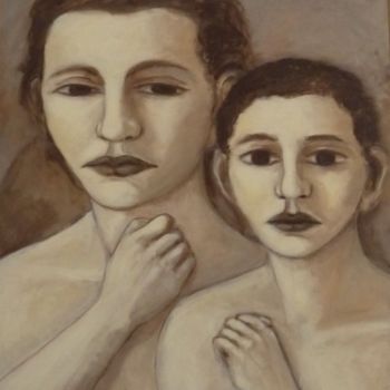 Pittura intitolato "madre e figlio" da Andrea Federici, Opera d'arte originale