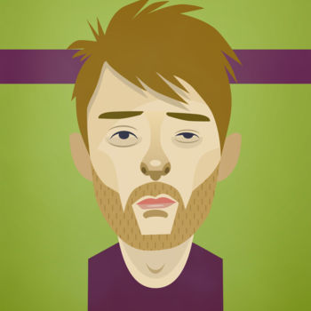 Digital Arts titled "thom yorke" by Andrea Pisano, Original Artwork, Digital Painting