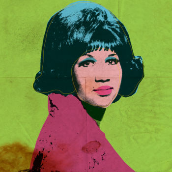 Arte digitale intitolato "Aretha Franklin" da Andrea Pisano, Opera d'arte originale, Pittura digitale