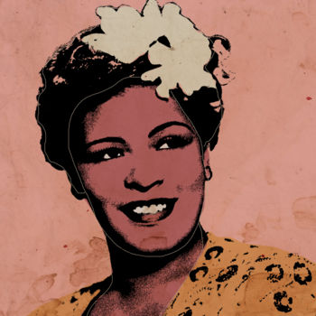 Digital Arts titled "Billie Holiday" by Andrea Pisano, Original Artwork, Digital Painting