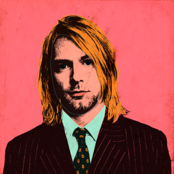 Digitale Kunst mit dem Titel "Kurt Cobain" von Andrea Pisano, Original-Kunstwerk, Digitale Malerei