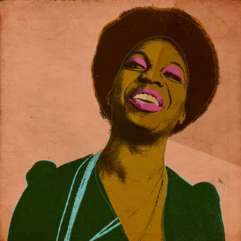 제목이 "Nina Simone"인 디지털 아트 Andrea Pisano로, 원작, 디지털 페인팅