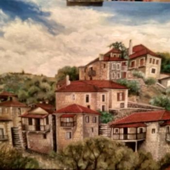 Peinture intitulée "Metsovo,Greece" par Andreas Anatolites, Œuvre d'art originale, Huile