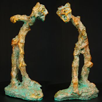 Sculpture titled "Cronus" by Andreas Loeschner-Gornau, Original Artwork, Terra cotta