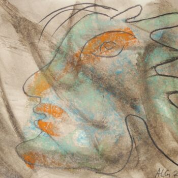 Drawing titled "uneasiness" by Andreas Loeschner-Gornau, Original Artwork, Chalk