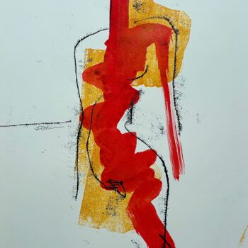 Printmaking titled "Monotypie Ikarus #3" by Andreas Ostermann, Original Artwork, Monotype