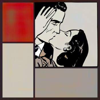Arte digitale intitolato "Gnmngmgmgng (Kiss m…" da Andreas Zuehlke, Opera d'arte originale, Stampa digitale