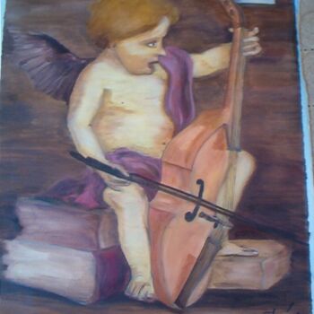 Pintura intitulada "O Violista" por André Da Luz (luxbridge), Obras de arte originais, Óleo