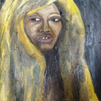 Painting titled "Black Girl" by André Da Luz (luxbridge), Original Artwork