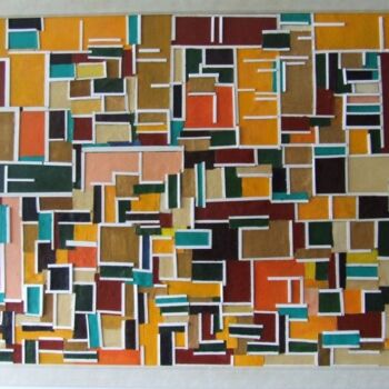 Pintura intitulada "Construção Fragment…" por André Da Luz (luxbridge), Obras de arte originais, Óleo