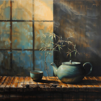 Digital Arts titled "Sereni-tea Infusion" by Andreea Dobos, Original Artwork, Digital Painting