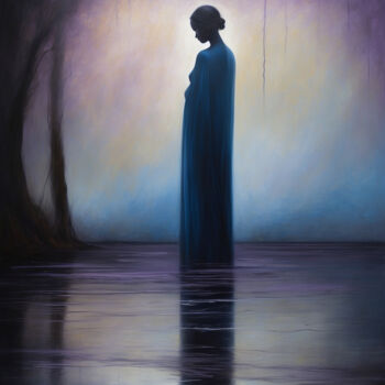 Digital Arts titled "Elegy of Grief" by Andreea Dobos, Original Artwork, Digital Painting