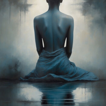 Digital Arts titled "Solitude's Embrace" by Andreea Dobos, Original Artwork, Digital Painting
