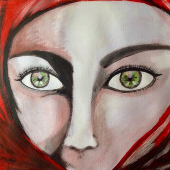 Painting titled "sguardo di donna-lo…" by Andry, Original Artwork, Acrylic