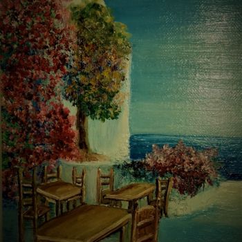 Картина под названием "vacances-en-grece.j…" - Andrée Mercier, Подлинное произведение искусства, Масло