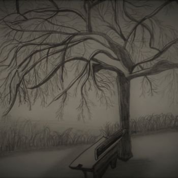 Dibujo titulada "brouillard.jpg" por Andrée Mercier, Obra de arte original, Lápiz