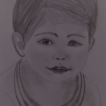 Drawing titled "petit-garcon-a-leco…" by Andrée Mercier, Original Artwork, Pencil