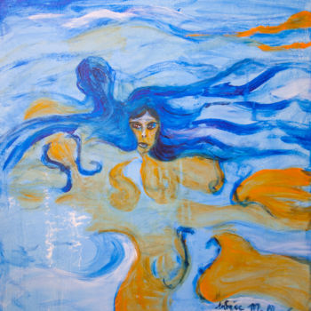Peinture intitulée "La pieuvre / The oc…" par Andrée Mollard, Œuvre d'art originale, Acrylique
