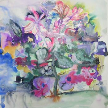 Peinture intitulée "Couleurs de fleurs" par Andrée Mollard, Œuvre d'art originale, Encre