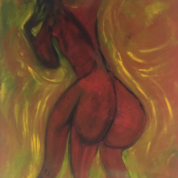 Pintura intitulada "Danse rouge" por Andrée Mollard, Obras de arte originais, Acrílico