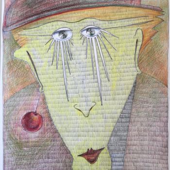 Disegno intitolato "Саботажник" da Elena Maslakova, Opera d'arte originale, Matite colorate