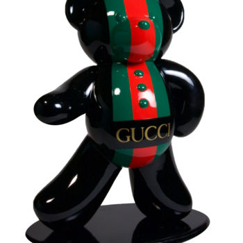 Sculpture titled "Ours Pop Art Gucci…" by Harouna Andre Guillabert Gacko, Original Artwork, Resin