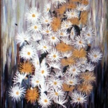 Painting titled "Les marguerites" by Axel Guillebaud, Original Artwork
