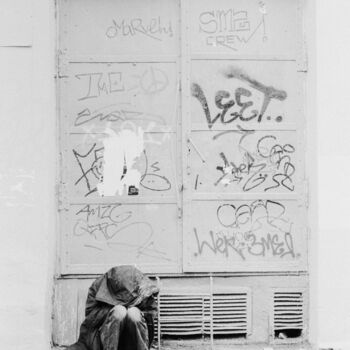 Fotografie getiteld "Sans-abri" door Andreï Barinoff, Origineel Kunstwerk, Film fotografie