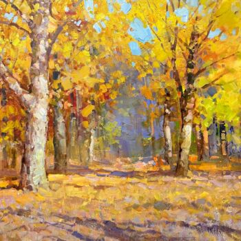 Painting titled "Autumn Forest" by Andrei Belaichuk, Original Artwork, Oil