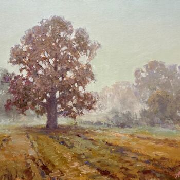 Painting titled "Foggy Morning" by Andrei Belaichuk, Original Artwork, Oil