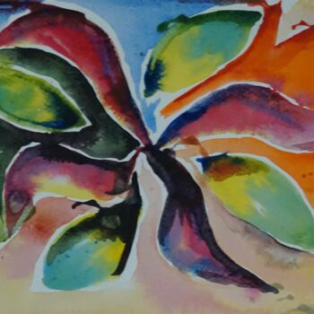 Ζωγραφική με τίτλο "flor abstracta" από Andrei Birdu, Αυθεντικά έργα τέχνης, Ακουαρέλα