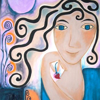 Malerei mit dem Titel "Die erste Liebe" von Maria Voican, Original-Kunstwerk, Acryl