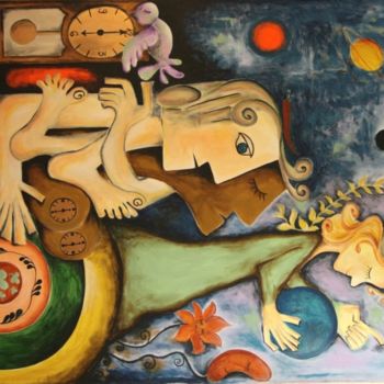 Pintura intitulada "The sixth universe" por Maria Voican, Obras de arte originais, Acrílico