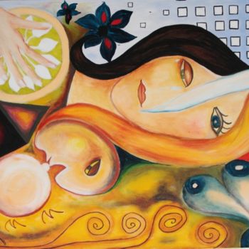 Pintura intitulada "Abstillen / Weaning" por Maria Voican, Obras de arte originais, Acrílico