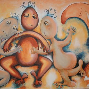 Malerei mit dem Titel "Kinder die heute Ni…" von Maria Voican, Original-Kunstwerk, Acryl