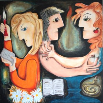 Malerei mit dem Titel "Das Geheimnis von D…" von Maria Voican, Original-Kunstwerk, Acryl