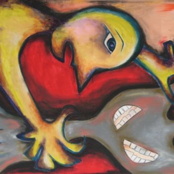 Malerei mit dem Titel "Das Böse bekämpfen" von Maria Voican, Original-Kunstwerk, Acryl