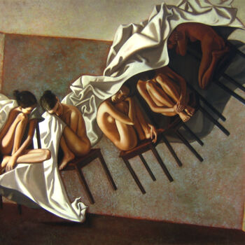 Painting titled "SLEEP PHASES" by Andrei Buryak, Original Artwork, Oil
