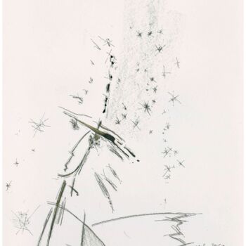 Dessin intitulée "Winged and Snowfall…" par Andrei Dukhounikau, Œuvre d'art originale, Crayon