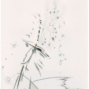 Tekening getiteld "Winged and Snowfall…" door Andrei Dukhounikau, Origineel Kunstwerk, Potlood