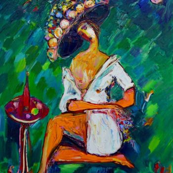 Pintura intitulada "Lady and fruit" por Andrei Eletsky, Obras de arte originais, Óleo