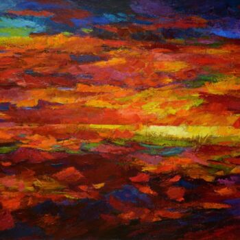 Pittura intitolato "Red ocean" da Andrei Kioresku, Opera d'arte originale, Olio