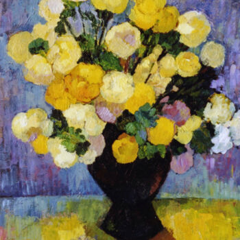 Peinture intitulée "Bright bouquet" par Andrei Kioresku, Œuvre d'art originale, Huile