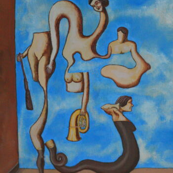 「"Les exercices de l…」というタイトルの絵画 Andrei Klenovによって, オリジナルのアートワーク, オイル