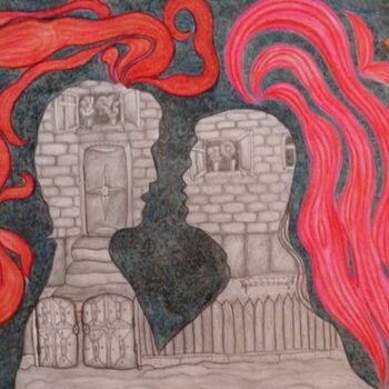 Dessin intitulée "los amantes" par Andrei Klenov, Œuvre d'art originale, Crayon